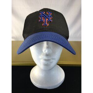 Vintage New York Mets MLB Outdoor Cap Baseball Hat S/M Snapback Black Blue